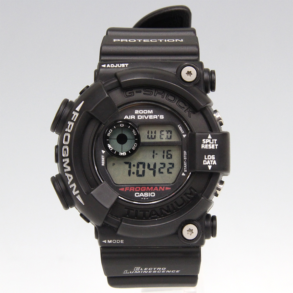 カシオ G-SHOCK DW-8200Z-1T メンインブラック フロッグマン - 腕時計
